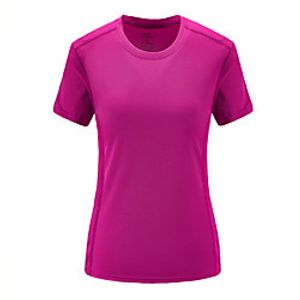 Men's T shirt Hiking Tee shirt Short Sleeve Tee Tshirt Top Outdoor Quick Dry Lightweight Breathable Sweat wicking Autumn  Fall Spring Summer Rose red women Black men Orange women Hunting Fishing Lightinthebox