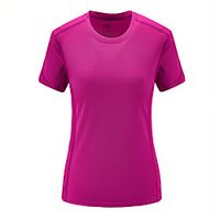 Men's T shirt Hiking Tee shirt Short Sleeve Tee Tshirt Top Outdoor Quick Dry Lightweight Breathable Sweat wicking Autumn  Fall Spring Summer Rose red women Black men Orange women Hunting Fishing Lightinthebox - thumbnail