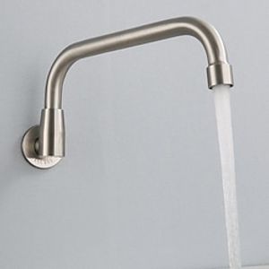 Stainless Steel Wall Mount Kitchen Faucet Cold Water Only 2530cm, 360 Rotate Single Handle Vessel Tap Lightinthebox