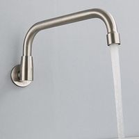 Stainless Steel Wall Mount Kitchen Faucet Cold Water Only 2530cm, 360 Rotate Single Handle Vessel Tap Lightinthebox - thumbnail