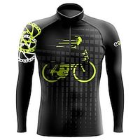 21Grams Men's Cycling Jersey Long Sleeve Bike Top with 3 Rear Pockets Mountain Bike MTB Road Bike Cycling Breathable Quick Dry Moisture Wicking Reflective Strips Black Gear Polyester Spandex Sports Lightinthebox - thumbnail