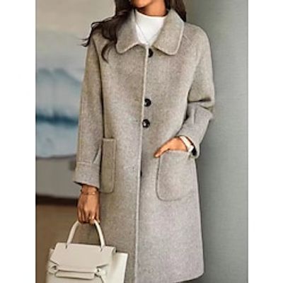 Women's Overcoat Winter Coat Mid Length Trench Coat Thermal Warm Windproof Pea Coat Fall Single Breasted Lapel Elegant Lady Coat Classic Cream Jacket Long Sleeve Black light coffee Khaki Lightinthebox Women's Overcoat Winter Coat Mid Length Trench Coat Thermal Warm Windproof Pea Coat Fall Single Breasted Lapel Elegant Lady Coat Classic Cream Jacket Long Sleeve Black light coffee Khaki Lightinthebox