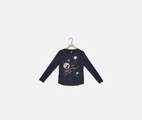 KIds Girls Graphic Space Adventured Top  Charcoal - thumbnail