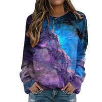 Women's Sweatshirt Pullover Basic Yellow Navy Blue Purple Graphic Street Round Neck Long Sleeve Lightinthebox - thumbnail