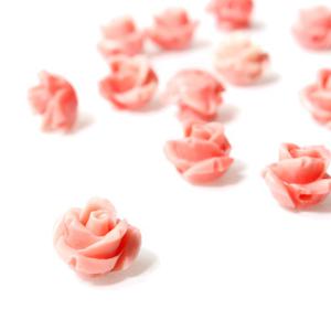 Pink Shell Carved Rose Flower Loose Bead