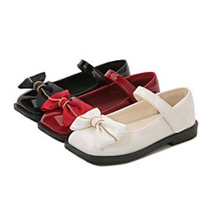 Girls' Flats Formal Shoes PU Non-slipping Big Kids(7years ) Little Kids(4-7ys) Toddler(2-4ys) Birthday Walking Shoes Flower Wine Black White Fall Spring / Square Toe miniinthebox