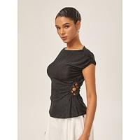 High-Stretch Shimmer Knit Off-Shoulder Top