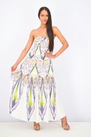 Womens Mojave Maxi Strapless Dress  Beige Combo - thumbnail