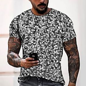 Men's Tee T shirt 3D Print Graphic Star Round Neck Casual Daily 3D Print Short Sleeve Tops Chinese Style Casual Fashion Classic Black / White miniinthebox