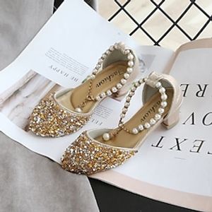 Girls' Heels Children's Day Princess Shoes PU Big Kids(7years ) Little Kids(4-7ys) Walking Shoes Silver Gold Fall Spring miniinthebox