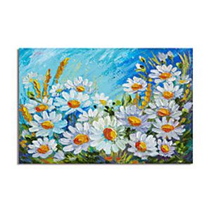 Oil Painting Handmade Hand Painted Wall Art Abstract White Flowers Canvas Painting Home Decoration Decor Stretched Frame Ready to Hang Lightinthebox