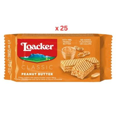 Loacker Classic Peanut Butter Wafers 25X45G
