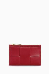 Zipped Card Case in Intrecciato Nappa