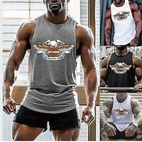 Men's Tank Top Vest Hot Stamping Graphic Prints Eagle Plus Size Crew Neck Daily Sports Print Sleeveless Tops Designer Fashion Classic Hawaiian Gray Red  Summer Lightinthebox - thumbnail