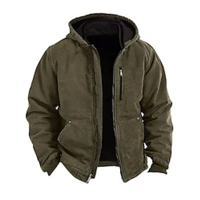 Men's Hoodie Full Zip Hoodie Hoodie Jacket Brown Hooded Plain Pocket Sports  Outdoor Daily Holiday Vintage Streetwear Cool Fall  Winter Clothing Apparel Hoodies Sweatshirts  Lightinthebox