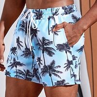 Men's Swim Shorts Swim Trunks Bermuda shorts Board Shorts Beach Shorts Drawstring Elastic Waist 3D Print Graphic Coconut Tree Breathable Soft Short Casual Daily Holiday Boho Streetwear Blue Lightinthebox - thumbnail