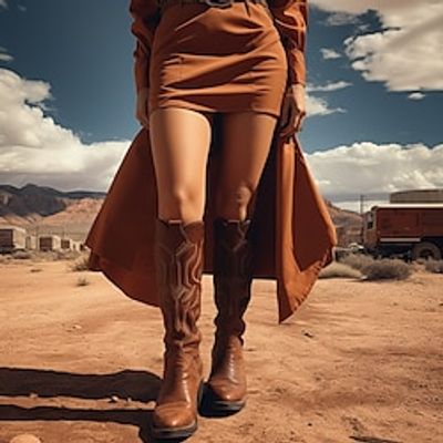 Women's Boots Biker boots Cowboy Boots Outdoor Daily Summer Winter Block Heel Punk Vacation Vintage Faux Leather Brown miniinthebox