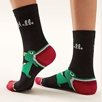 1 Pair Women's Crew Socks Outdoor Animal Patterned Polyester Basic Casual Sports Socks Lightinthebox - thumbnail