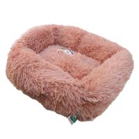 Nutrapet Grizzly Square Bed Beige Pink - 55 X 45 X 20Cm - Small - thumbnail
