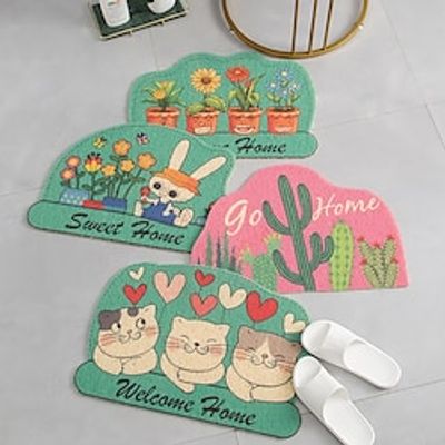 Cute Cartoon Irregular Silk Ring Floor Mats for Household Entrance Feet Mats for Dust Removal at the Entrance and Tailor Mats miniinthebox Cute Cartoon Irregular Silk Ring Floor Mats for Household Entrance Feet Mats for Dust Removal at the Entrance and Tailor Mats miniinthebox