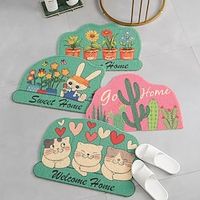 Cute Cartoon Irregular Silk Ring Floor Mats for Household Entrance Feet Mats for Dust Removal at the Entrance and Tailor Mats miniinthebox - thumbnail