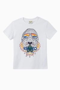 Tiger with Hat & Sunglasses Cotton  T-Shirt