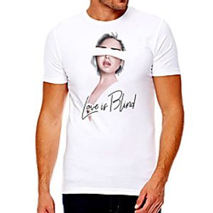Men's Unisex Tee T shirt Hot Stamping Graphic Prints Human Letter Plus Size Print Short Sleeve Casual Tops Cotton Basic Fashion Designer Big and Tall White miniinthebox