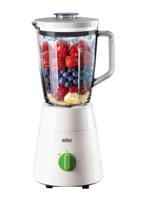 Braun PowerBlend 1 Jug Blender 500W, Glass, 1.5 L Capacity, 2 Speeds + Ice Crush / Pulse Function. 2 Mill for Grinding & Chopping - JB 0153 Glass