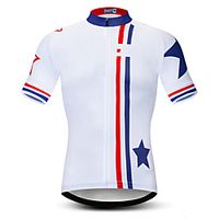 21Grams Men's Short Sleeve Cycling Jersey Summer Spandex Polyester White Stars USA Bike Jersey Top Mountain Bike MTB Road Bike Cycling Quick Dry Moisture Wicking Breathable Sports Clothing Apparel Lightinthebox - thumbnail