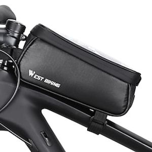 WEST BIKING bicycle bag mountain bike riding tube bag touch screen mobile phone bag road bike front beam bag miniinthebox
