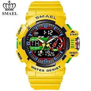 SMAEL Men Sport Watch Dual Display Function Military Watches Men Waterproof 5Bar Rubber Alarm Digital Bracelet Wristwatches 8043 Lightinthebox