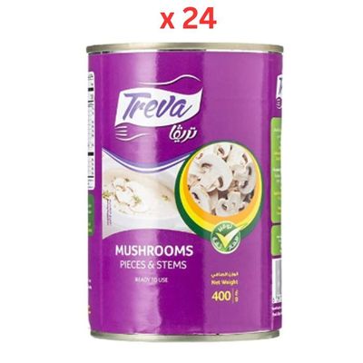 Treva Mushrooms Pieces & Stems,400 gm - Carton of 24 Packs (UAE Delivery Only)
