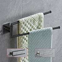 180 Degree Revolving Folding Towel Bar Double Bar Towel Rack 304 Stainless Steel Brushed Black miniinthebox 180 Degree Revolving Folding Towel Bar Double Bar Towel Rack 304 Stainless Steel Brushed Black miniinthebox