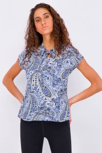 Womens Paisley Pattern Top  Blue Combo