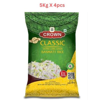 Crown Classic Extra Long Grain Basmati Rice 5Kg (Pack of 4)