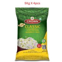 Crown Classic Extra Long Grain Basmati Rice 5Kg (Pack of 4)
