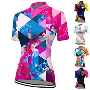 21Grams Women's Cycling Jersey Short Sleeve Bike Top with 3 Rear Pockets Mountain Bike MTB Road Bike Cycling Breathable Moisture Wicking Quick Dry Reflective Strips Yellow Red Purple Sports Clothing miniinthebox