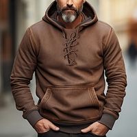 Men's Hoodie Black Army Green Navy Blue Brown Hooded Plain Pocket Drawstring Sports  Outdoor Daily Holiday Streetwear Cool Casual Spring   Fall Clothing Apparel Hoodies Sweatshirts  miniinthebox
