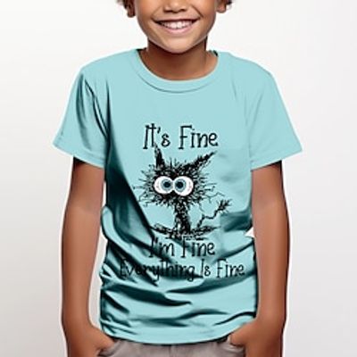 Boys 3D Cat Letter Tee Shirt Short Sleeve 3D Print Summer Active Sports Fashion Polyester Kids 3-12 Years Crew Neck Outdoor Casual Daily Regular Fit miniinthebox Boys 3D Cat Letter Tee Shirt Short Sleeve 3D Print Summer Active Sports Fashion Polyester Kids 3-12 Years Crew Neck Outdoor Casual Daily Regular Fit miniinthebox