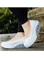 Plain Mid Heeled Round Toe Casual Sneakers - thumbnail