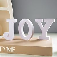 3PC White three-dimensional JOY letter block table decorations Christmas decorations Lightinthebox - thumbnail