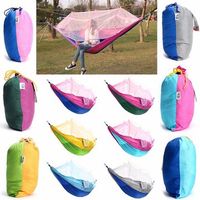 Portable Double Mosquito Net Hammock Swing Bed 2 Person Hanging Sleeping Bed Travel Camping