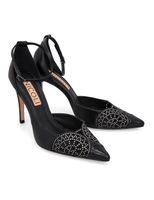 Yumi Pointed Toe Sandals - Black - thumbnail
