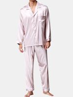 Mens Faux Silk Pajamas Sets