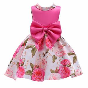 Big Bow Girls Floral Pageant Dresses