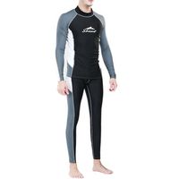Sexy Patchwork Sun Protective Long Sleeve Surfing Diving Suit Swimwear for Men