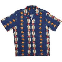 Men's Shirt Summer Hawaiian Shirt Floral Graphic Prints Hula Girls Turndown Blue 3D Print Casual Holiday Short Sleeve Button-Down Print Clothing Apparel Tropical Fashion Hawaiian Soft miniinthebox - thumbnail