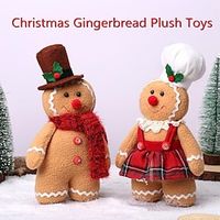 Christmas Gingerbread Man Decorative Toss Pillows Throw Pillows Warm Waist Xmas Soft Cushion Backrest for Chair Sofa Bed Bench Couch Livingroom Lightinthebox - thumbnail