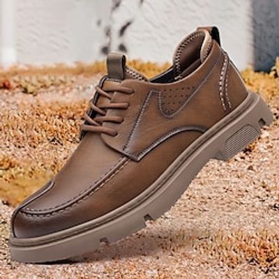 Men's Oxfords Derby Shoes Formal Shoes Walking Business Casual Daily Office  Career Plush Lace-up Black Brown Color Block Spring Fall miniinthebox