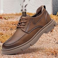 Men's Oxfords Derby Shoes Formal Shoes Walking Business Casual Daily Office  Career Plush Lace-up Black Brown Color Block Spring Fall miniinthebox - thumbnail